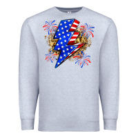 Heather Grey American lightning bolt Premium Sweatshirt - Zillion Design Studio