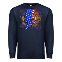 Navy American lightning bolt Premium Sweatshirt - Zillion Design Studio