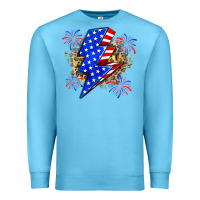 Ocean Blue American lightning bolt Premium Sweatshirt - Zillion Design Studio