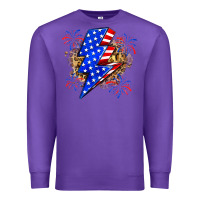 Purple American lightning bolt Premium Sweatshirt - Zillion Design Studio