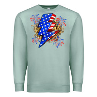 Seafoam American lightning bolt Premium Sweatshirt - Zillion Design Studio