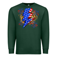 Sports Green American lightning bolt Premium Sweatshirt - Zillion Design Studio