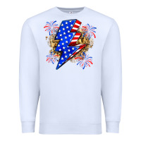 White American lightning bolt Premium Sweatshirt - Zillion Design Studio