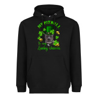 Black St. Patrick's Day My Pitbull Is My Lucky Charm With Hat Heavyweight Hoodie - RanaPortraitStore