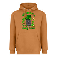 Meerkat St. Patrick's Day My Pitbull Is My Lucky Charm With Hat Heavyweight Hoodie - RanaPortraitStore