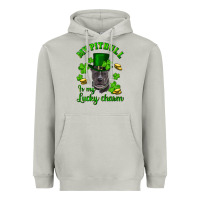 Moon Dust St. Patrick's Day My Pitbull Is My Lucky Charm With Hat Heavyweight Hoodie - RanaPortraitStore