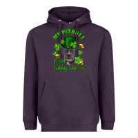 Plum St. Patrick's Day My Pitbull Is My Lucky Charm With Hat Heavyweight Hoodie - RanaPortraitStore