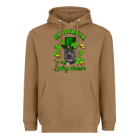 Toasted Coconut St. Patrick's Day My Pitbull Is My Lucky Charm With Hat Heavyweight Hoodie - RanaPortraitStore