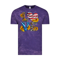 Cloud Purple love with sunflowers and usa flag Vintage Tee - Artiststas