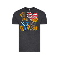 Vintage Black love with sunflowers and usa flag Vintage Tee - Artiststas