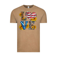 Vintage Coffee love with sunflowers and usa flag Vintage Tee - Artiststas