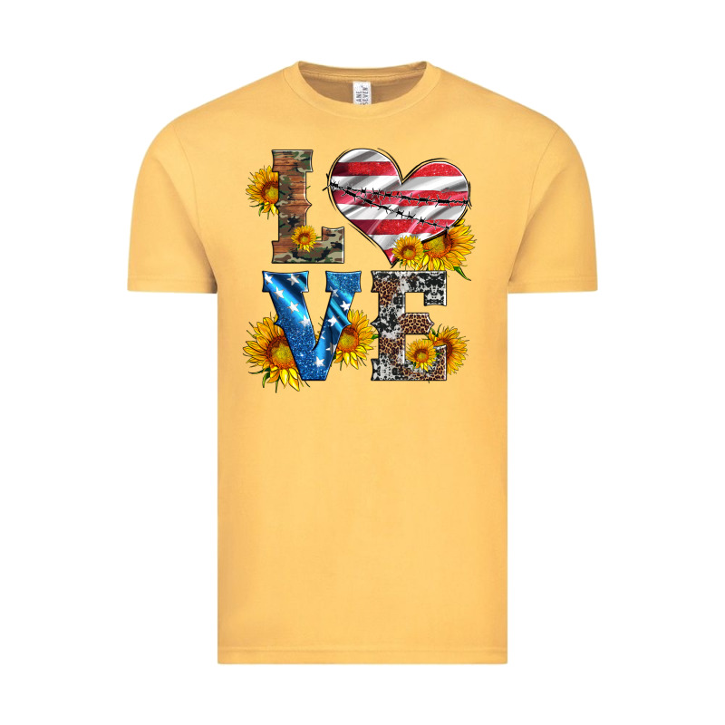 Love With Sunflowers And Usa Flag Vintage Tee by Artiststas | Teevron