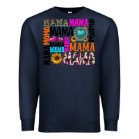 Navy mama gemstone sunflower Premium Sweatshirt - texasbilliewilder