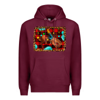 Burgundy Christmas rodeo cowboy Premium Hoodie - JahusDesignShop