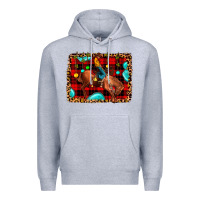 Heather Grey Christmas rodeo cowboy Premium Hoodie - JahusDesignShop