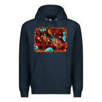Navy Christmas rodeo cowboy Premium Hoodie - JahusDesignShop