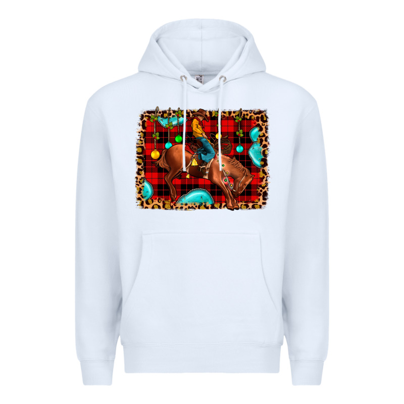 Christmas Rodeo Cowboy Premium Hoodie by JahusDesignShop | Teevron