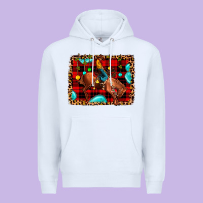 Christmas Rodeo Cowboy Premium Hoodie Designed By Jahusdesignshop