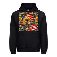 Black usa flag with army boot seamless pattern Urban Hoodie - BundleAndBundleShop