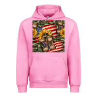Fuchsia Pink usa flag with army boot seamless pattern Urban Hoodie - BundleAndBundleShop