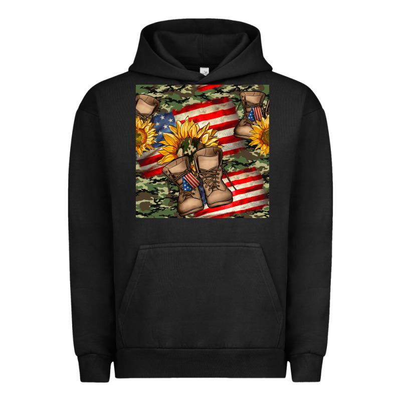 Usa Flag With Army Boot Seamless Pattern Urban Hoodie by BundleAndBundleShop | Teevron