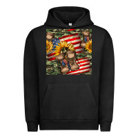 Pigment Black usa flag with army boot seamless pattern Urban Hoodie - BundleAndBundleShop