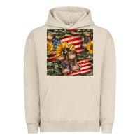 Pigment French Oak usa flag with army boot seamless pattern Urban Hoodie - BundleAndBundleShop