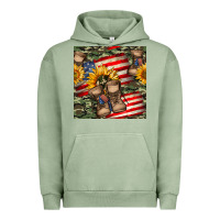 Pigment Oil Green usa flag with army boot seamless pattern Urban Hoodie - BundleAndBundleShop