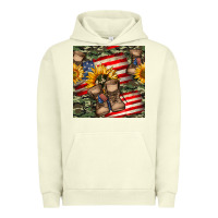 Pigment Pistachio usa flag with army boot seamless pattern Urban Hoodie - BundleAndBundleShop