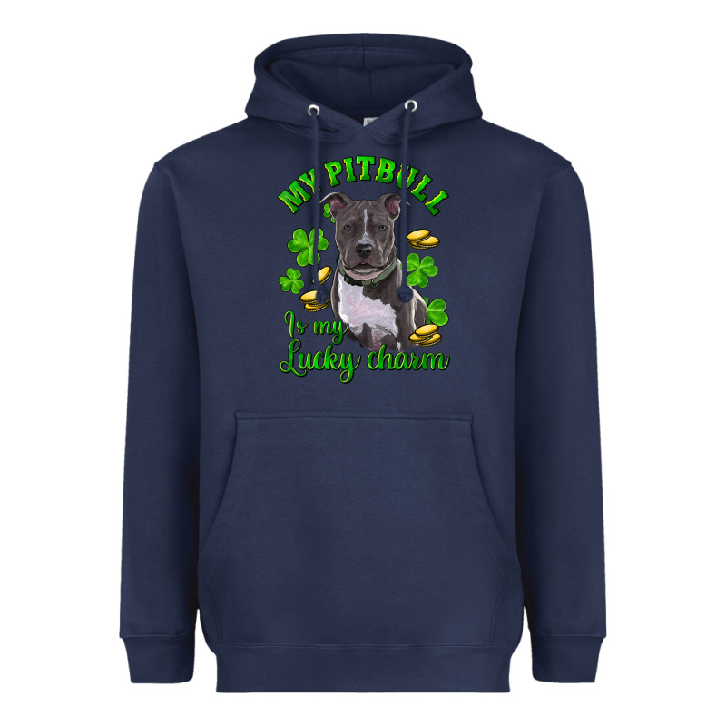 St. Patrick's Day My Pitbull Is My Lucky Charm Heavyweight Hoodie by RanaPortraitStore | Teevron