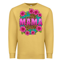 Antique Gold mama leopard background Premium Sweatshirt - texasbilliewilder