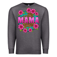 Charcoal Heather mama leopard background Premium Sweatshirt - texasbilliewilder