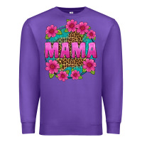 Purple mama leopard background Premium Sweatshirt - texasbilliewilder