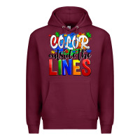 Burgundy color outside the lines Premium Hoodie - AdoDesignShop