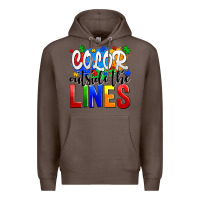 Coffee color outside the lines Premium Hoodie - AdoDesignShop