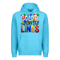 Ocean Blue color outside the lines Premium Hoodie - AdoDesignShop