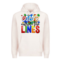 Pale Pink color outside the lines Premium Hoodie - AdoDesignShop