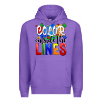 Purple color outside the lines Premium Hoodie - AdoDesignShop