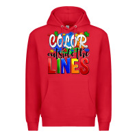 Red color outside the lines Premium Hoodie - AdoDesignShop