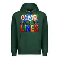 Sports Green color outside the lines Premium Hoodie - AdoDesignShop