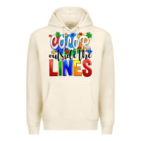 Tofu color outside the lines Premium Hoodie - AdoDesignShop