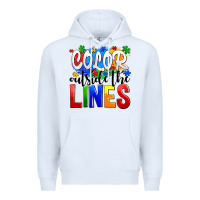 White color outside the lines Premium Hoodie - AdoDesignShop