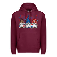 Burgundy 4th of july gnomes Premium Hoodie - Jasminsmagicworld