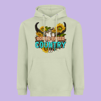 Heavyweight Hoodie born and raised country tbw