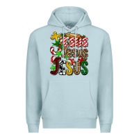 Blue Mist jesus jesus jesus Premium Hoodie - AdoDesignShop