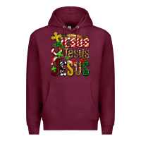 Burgundy jesus jesus jesus Premium Hoodie - AdoDesignShop