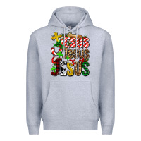 Heather Grey jesus jesus jesus Premium Hoodie - AdoDesignShop