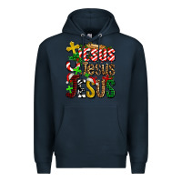 Navy jesus jesus jesus Premium Hoodie - AdoDesignShop