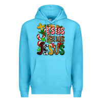 Ocean Blue jesus jesus jesus Premium Hoodie - AdoDesignShop