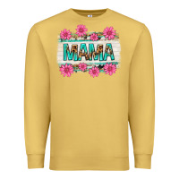 Antique Gold mama leopard with turquoise background Premium Sweatshirt - texasbilliewilder